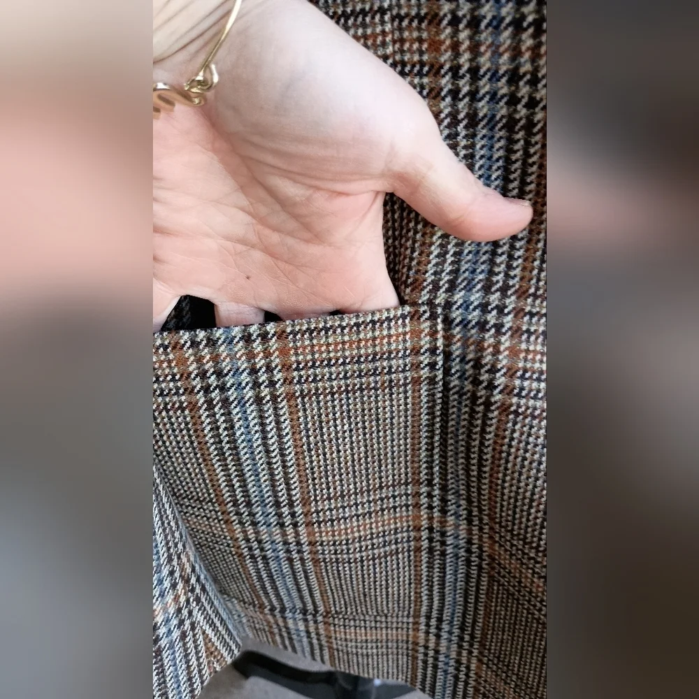 Vintage Jos A Bank Reserve Men's Wool And Cashmere Made In Italy Plaid Blazer